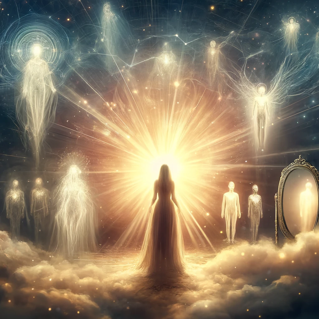 DALLE_2025-02-05_09_53_01_-_A_mystical_and_ethereal_scene_representing_emotional_transformation_and_spiritual_guidance__A_woman_stands_in_the_center_with_a_glowing_aura__symboliz.webp
